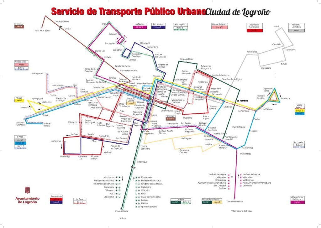 Plano Líneas de autobus Logroño